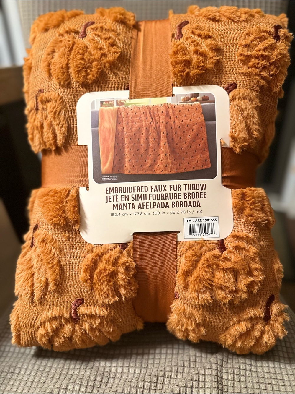 Viral Costco Halloween Embroidered Faux Fur Throw